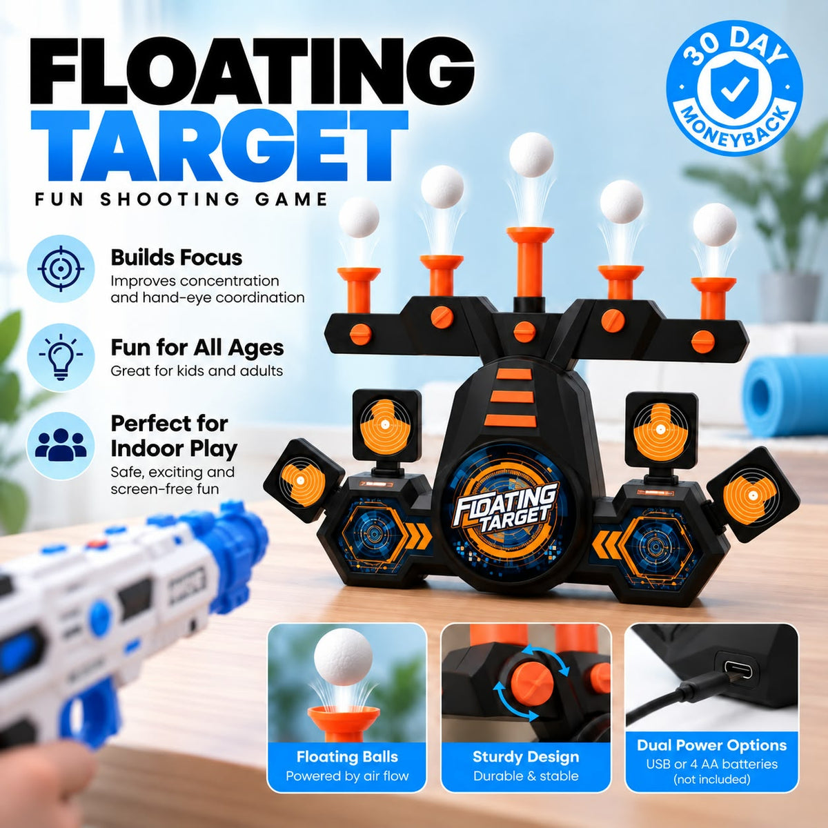Playvora — The Screen-Free Floating Target Challenge